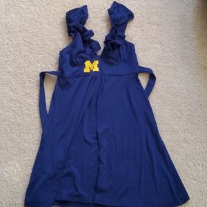 UofM Blue Ruffle Dress, Sz S